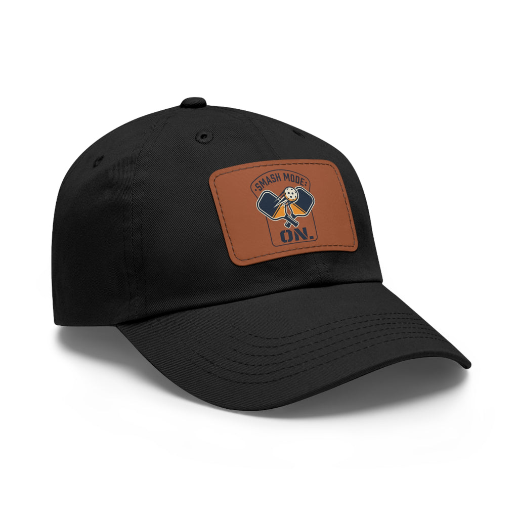 Leather Patch Dad Hat — “Smash Mode On” Vintage Gamer Cap