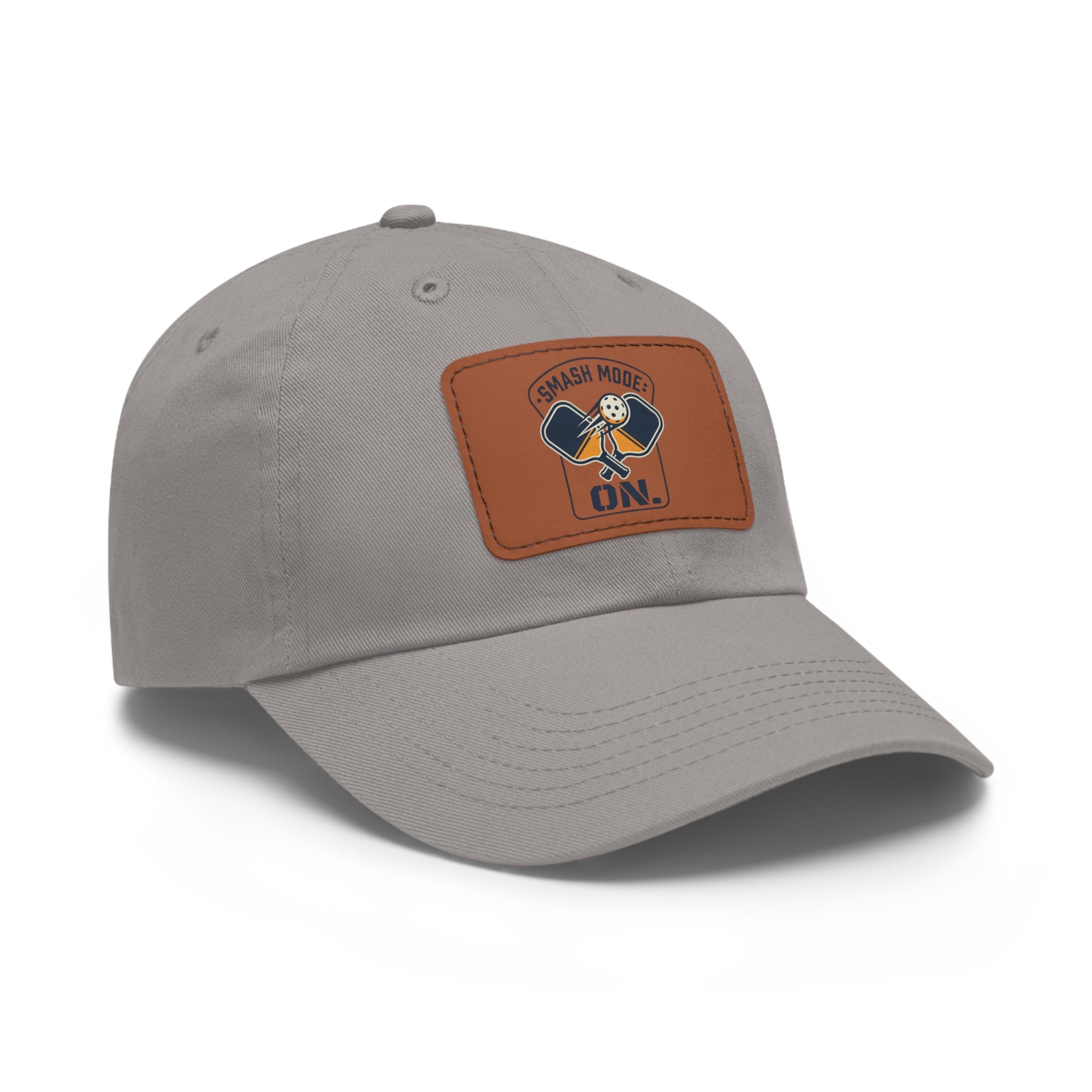 Leather Patch Dad Hat — “Smash Mode On” Vintage Gamer Cap