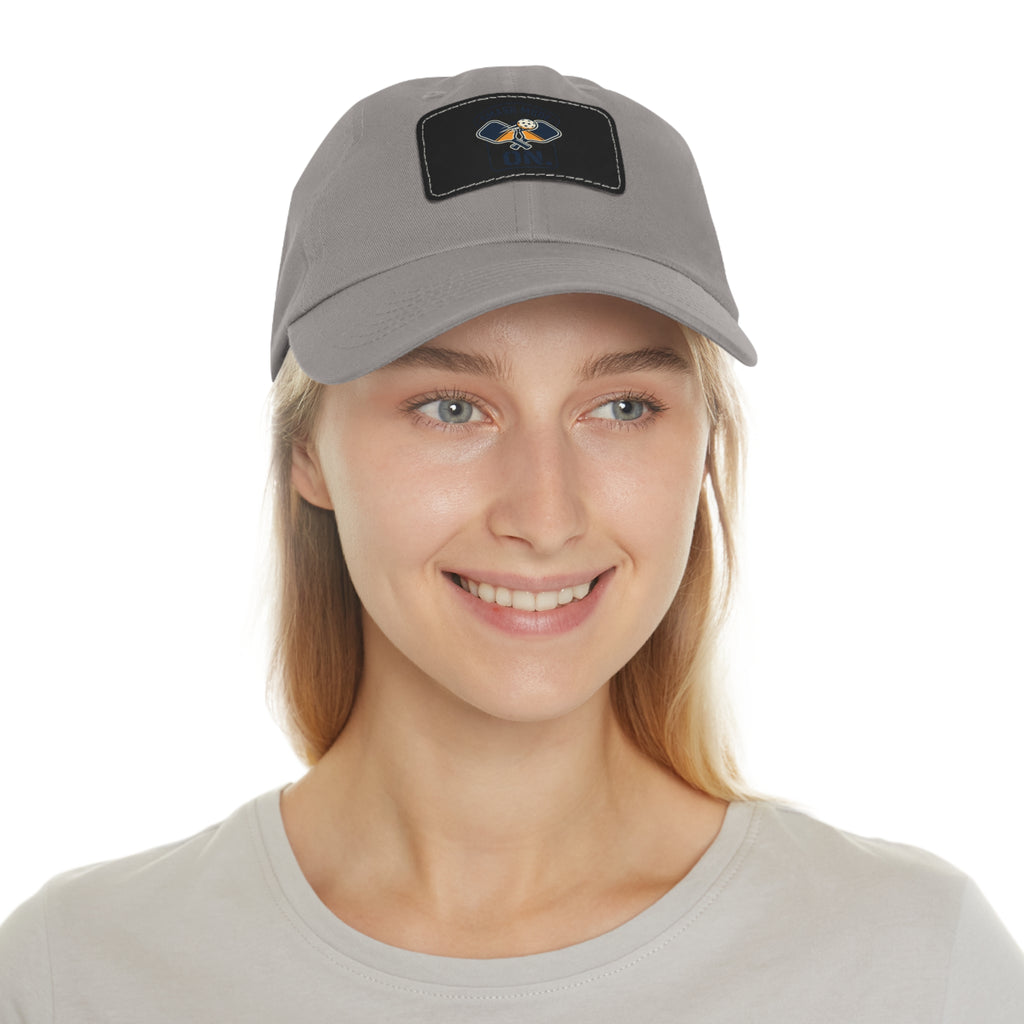 Leather Patch Dad Hat — “Smash Mode On” Vintage Gamer Cap