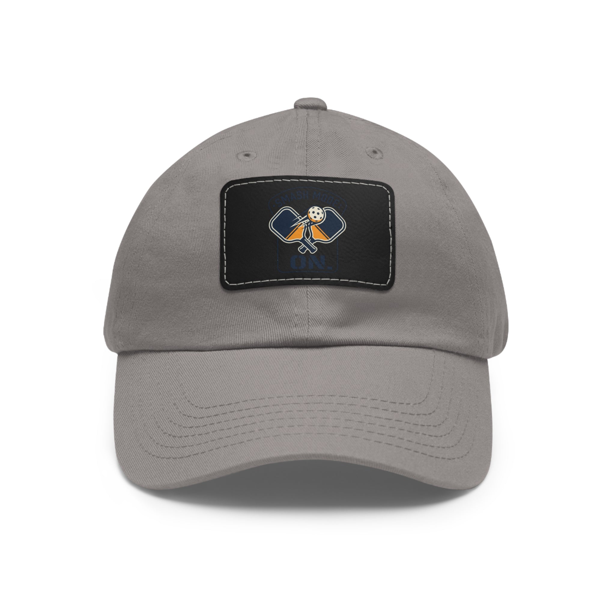 Leather Patch Dad Hat — “Smash Mode On” Vintage Gamer Cap