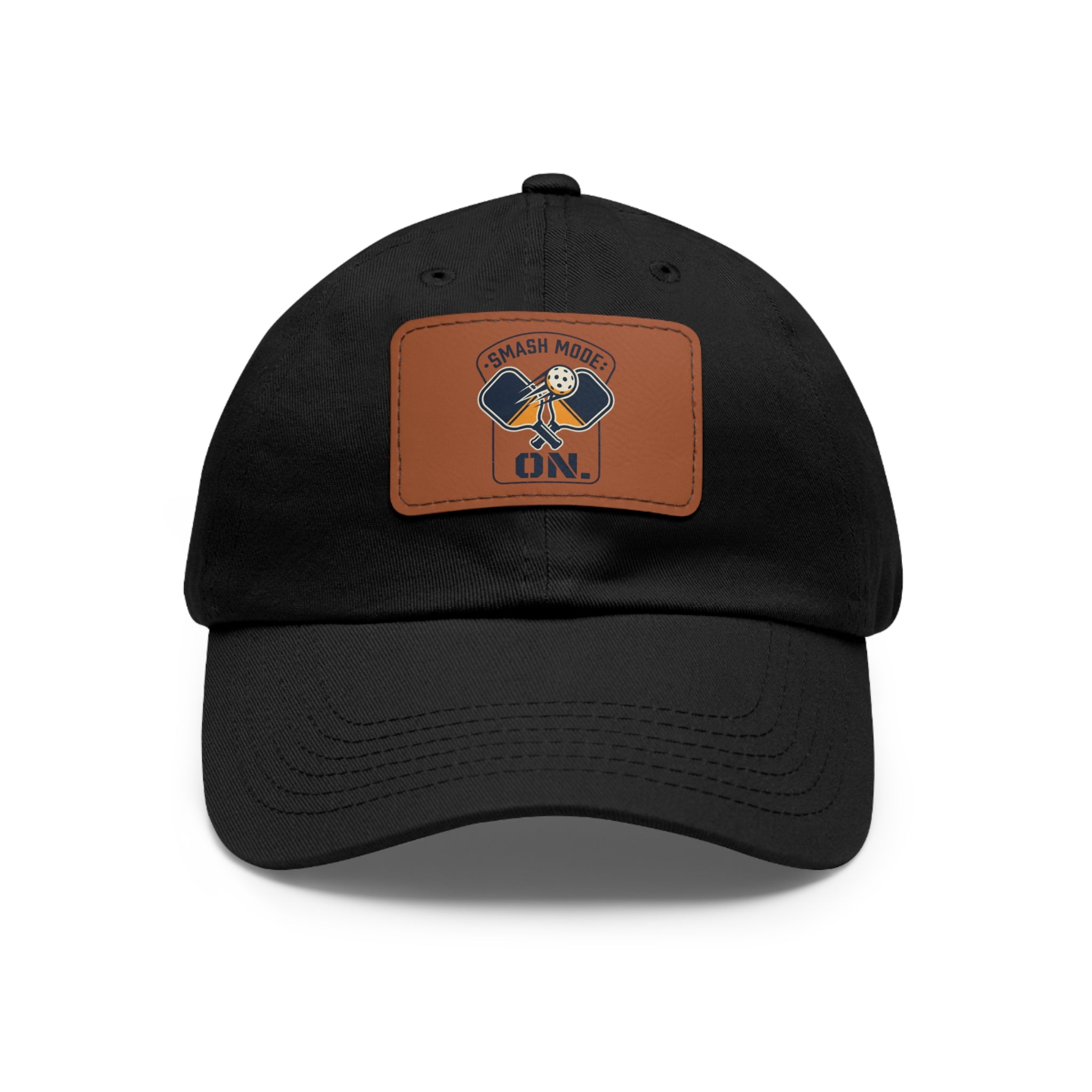 Leather Patch Dad Hat — “Smash Mode On” Vintage Gamer Cap