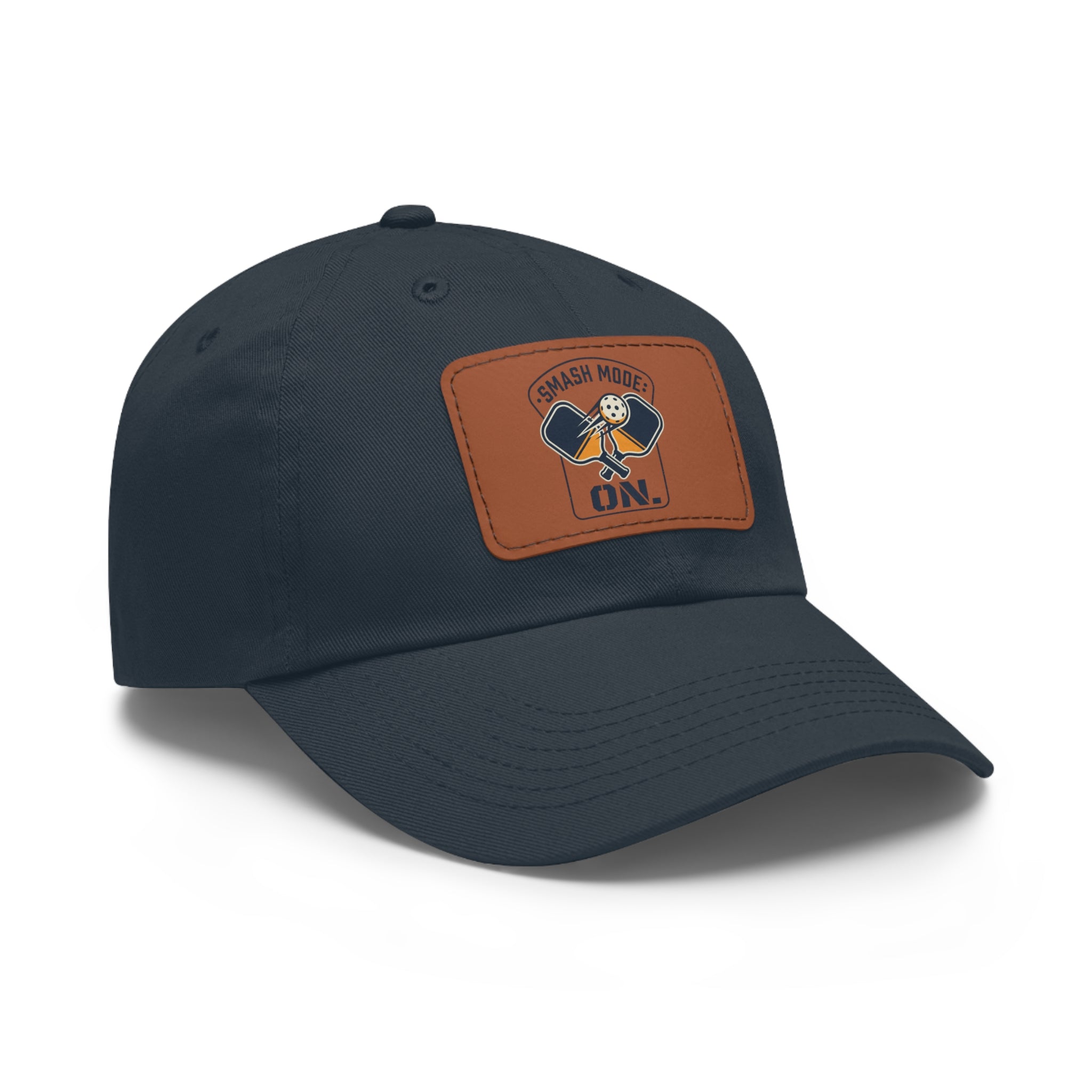Leather Patch Dad Hat — “Smash Mode On” Vintage Gamer Cap
