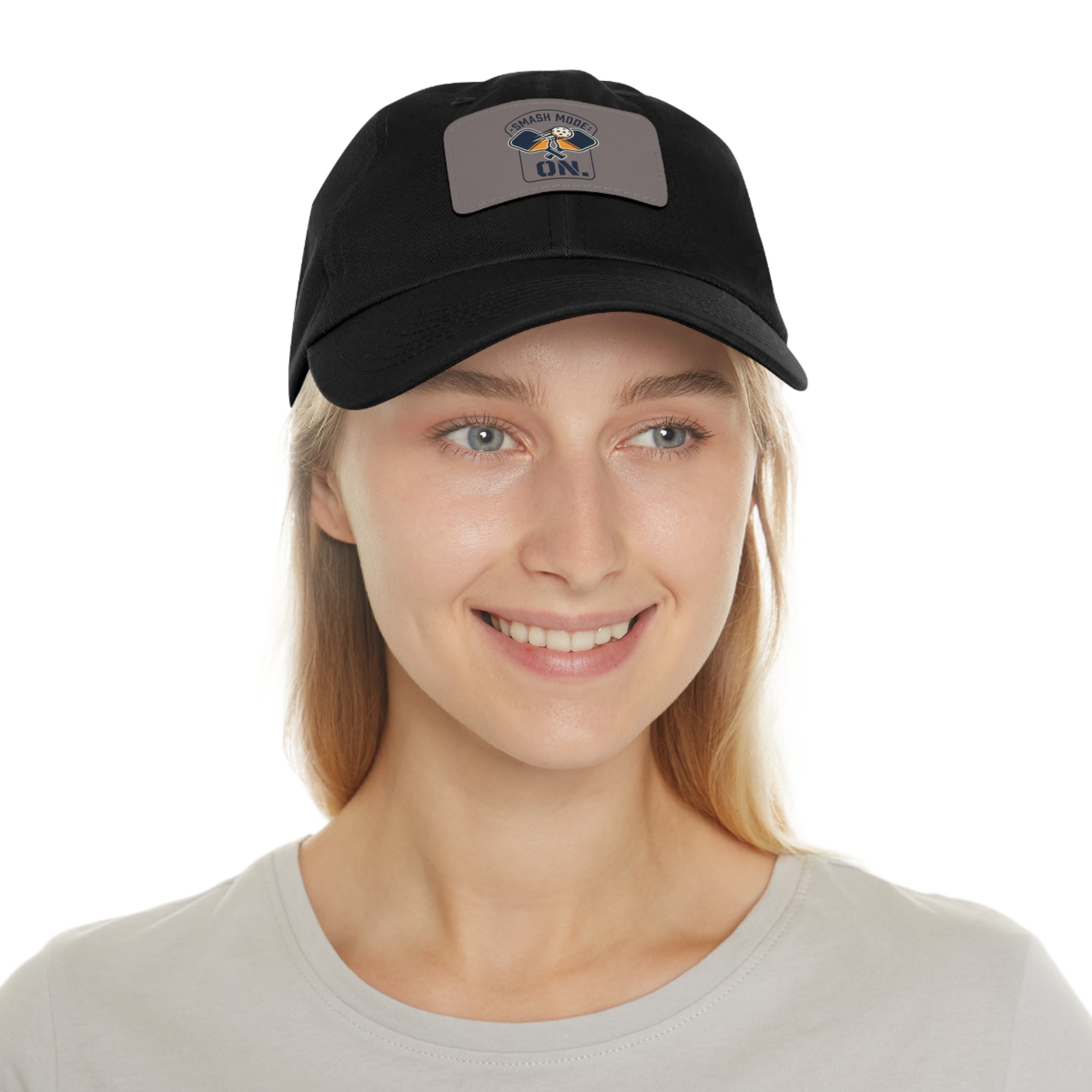 Leather Patch Dad Hat — “Smash Mode On” Vintage Gamer Cap