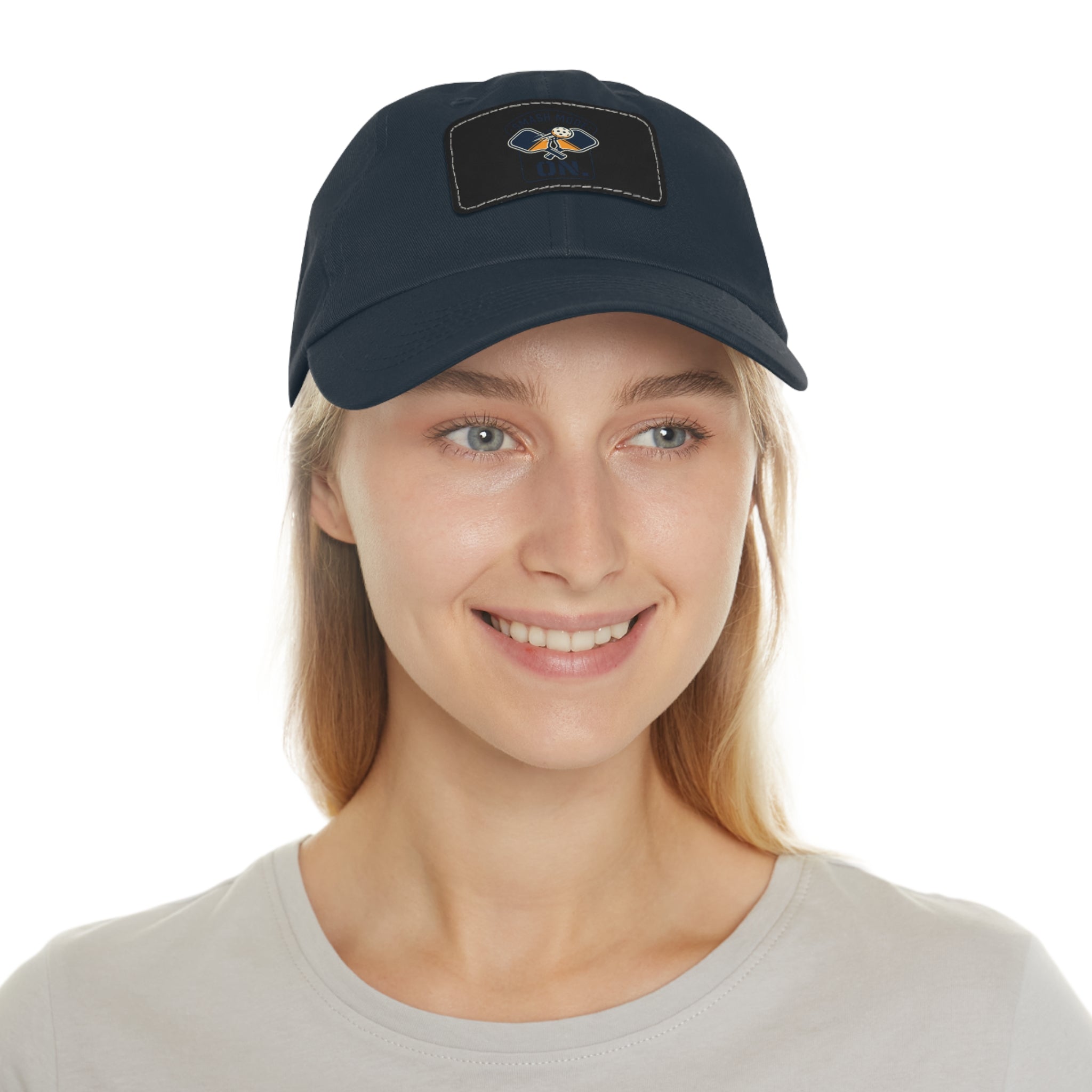 Leather Patch Dad Hat — “Smash Mode On” Vintage Gamer Cap