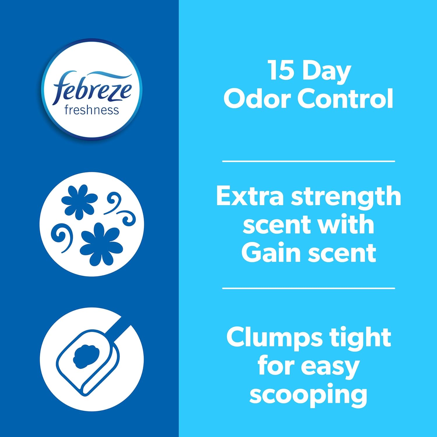 Fresh Step Advanced Odor Shield Multi Cat Clumping Litter with Febreze Freshness, Low Dust, Odor Control with Ammonia Block Tech, Compatible in Automatic Litter Boxes, 37 lb. (2 x 18.5 lb.)