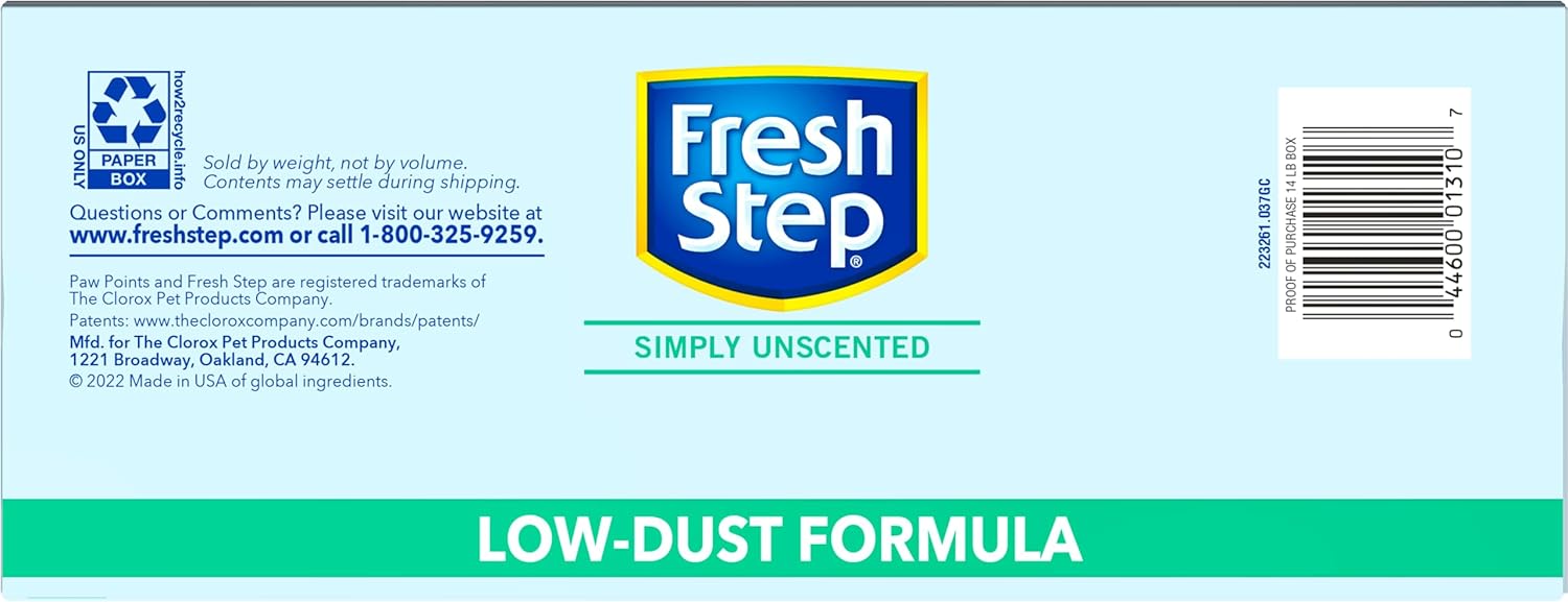Fresh Step Advanced Odor Shield Multi Cat Clumping Litter with Febreze Freshness, Low Dust, Odor Control with Ammonia Block Tech, Compatible in Automatic Litter Boxes, 37 lb. (2 x 18.5 lb.)