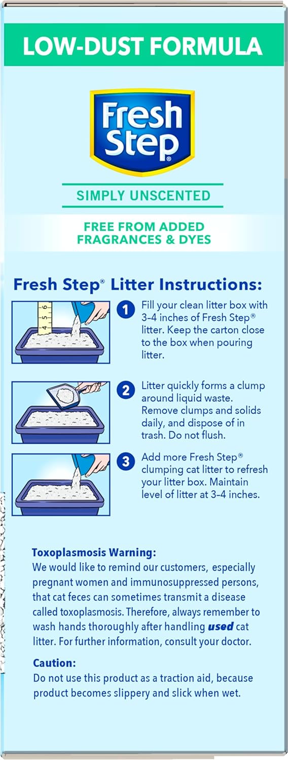 Fresh Step Advanced Odor Shield Multi Cat Clumping Litter with Febreze Freshness, Low Dust, Odor Control with Ammonia Block Tech, Compatible in Automatic Litter Boxes, 37 lb. (2 x 18.5 lb.)