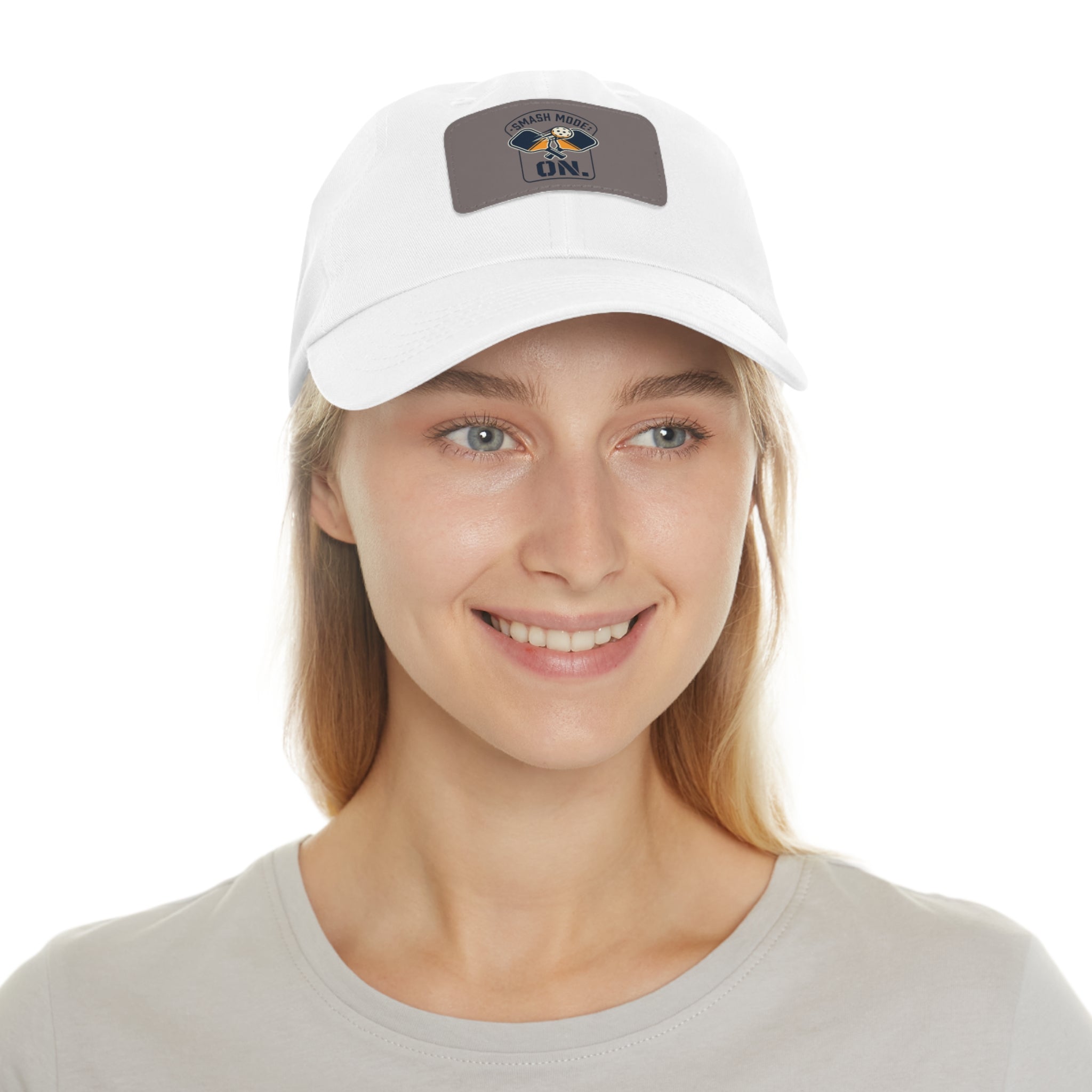 Leather Patch Dad Hat — “Smash Mode On” Vintage Gamer Cap