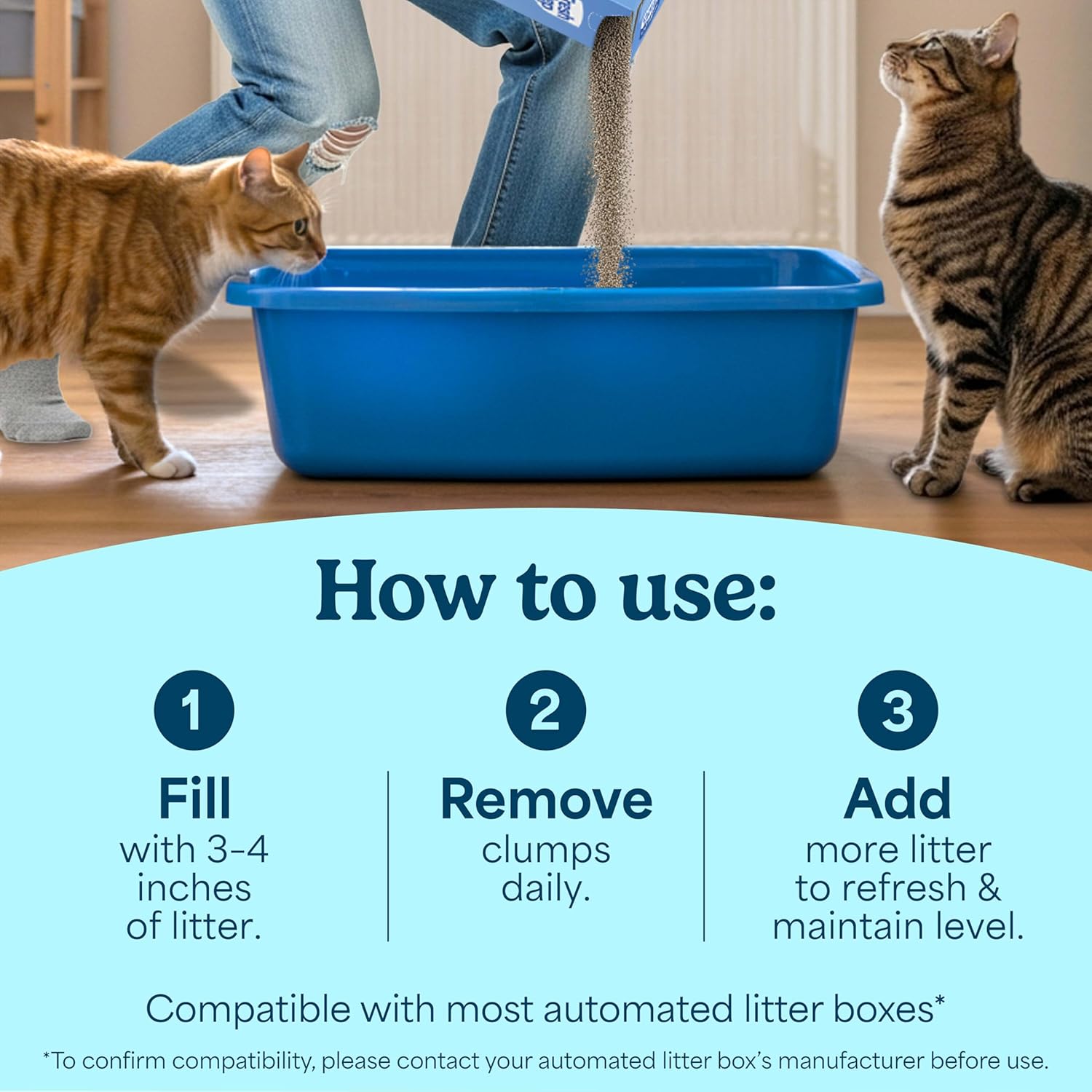 Fresh Step Advanced Odor Shield Multi Cat Clumping Litter with Febreze Freshness, Low Dust, Odor Control with Ammonia Block Tech, Compatible in Automatic Litter Boxes, 37 lb. (2 x 18.5 lb.)
