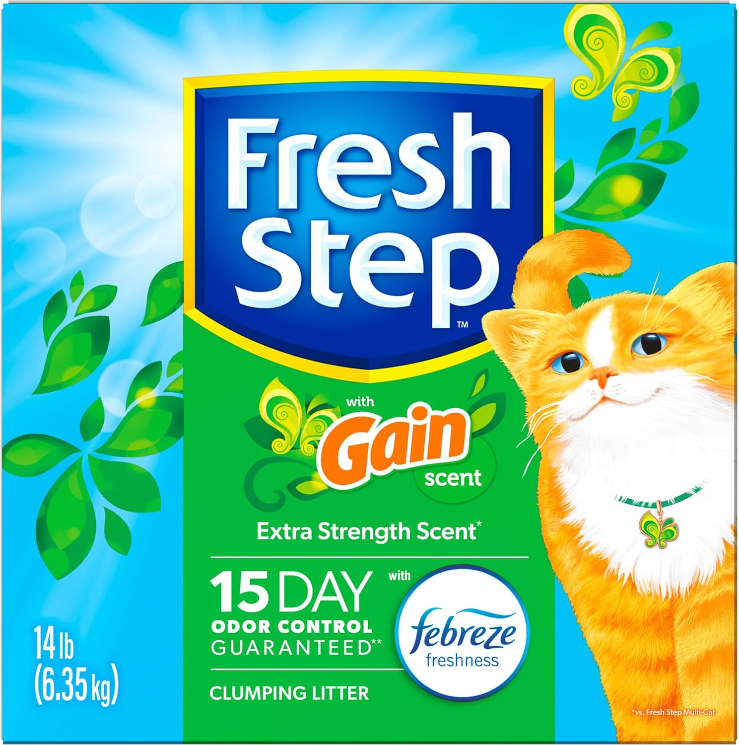 Fresh Step Advanced Odor Shield Multi Cat Clumping Litter with Febreze Freshness, Low Dust, Odor Control with Ammonia Block Tech, Compatible in Automatic Litter Boxes, 37 lb. (2 x 18.5 lb.)
