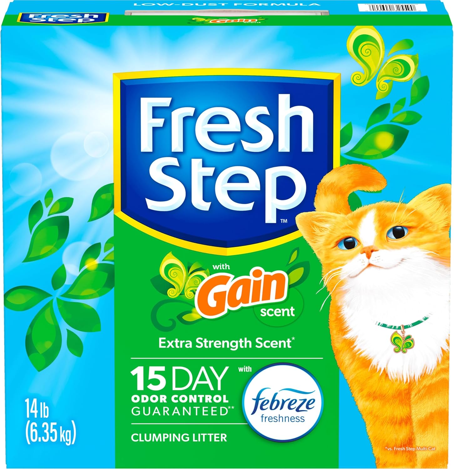 Fresh Step Advanced Odor Shield Multi Cat Clumping Litter with Febreze Freshness, Low Dust, Odor Control with Ammonia Block Tech, Compatible in Automatic Litter Boxes, 37 lb. (2 x 18.5 lb.)