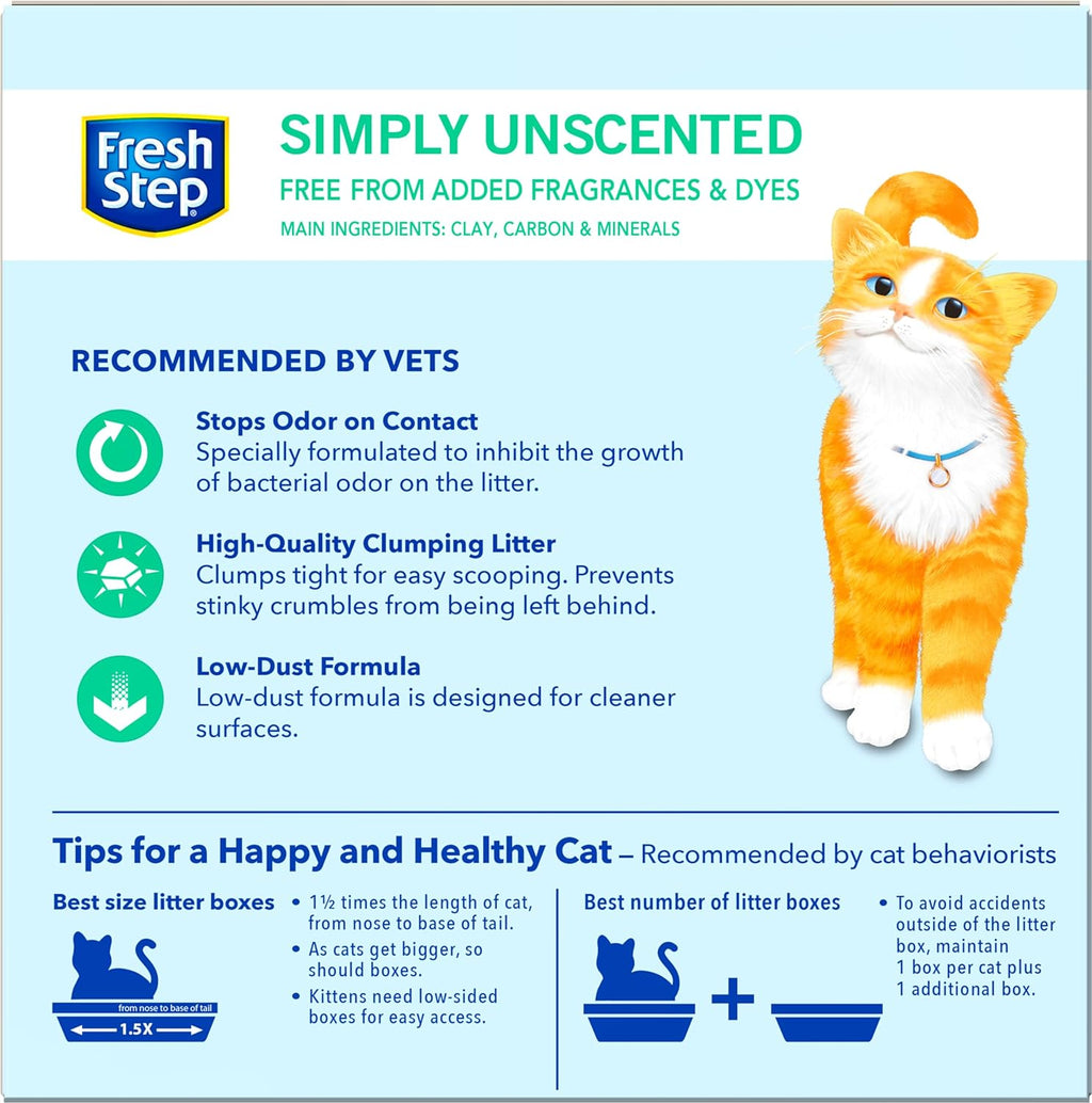 Fresh Step Advanced Odor Shield Multi Cat Clumping Litter with Febreze Freshness, Low Dust, Odor Control with Ammonia Block Tech, Compatible in Automatic Litter Boxes, 37 lb. (2 x 18.5 lb.)