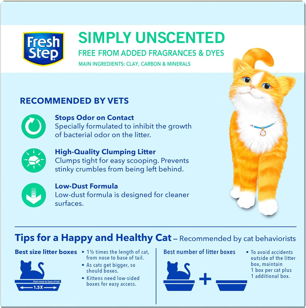 Fresh Step Advanced Odor Shield Multi Cat Clumping Litter with Febreze Freshness, Low Dust, Odor Control with Ammonia Block Tech, Compatible in Automatic Litter Boxes, 37 lb. (2 x 18.5 lb.)