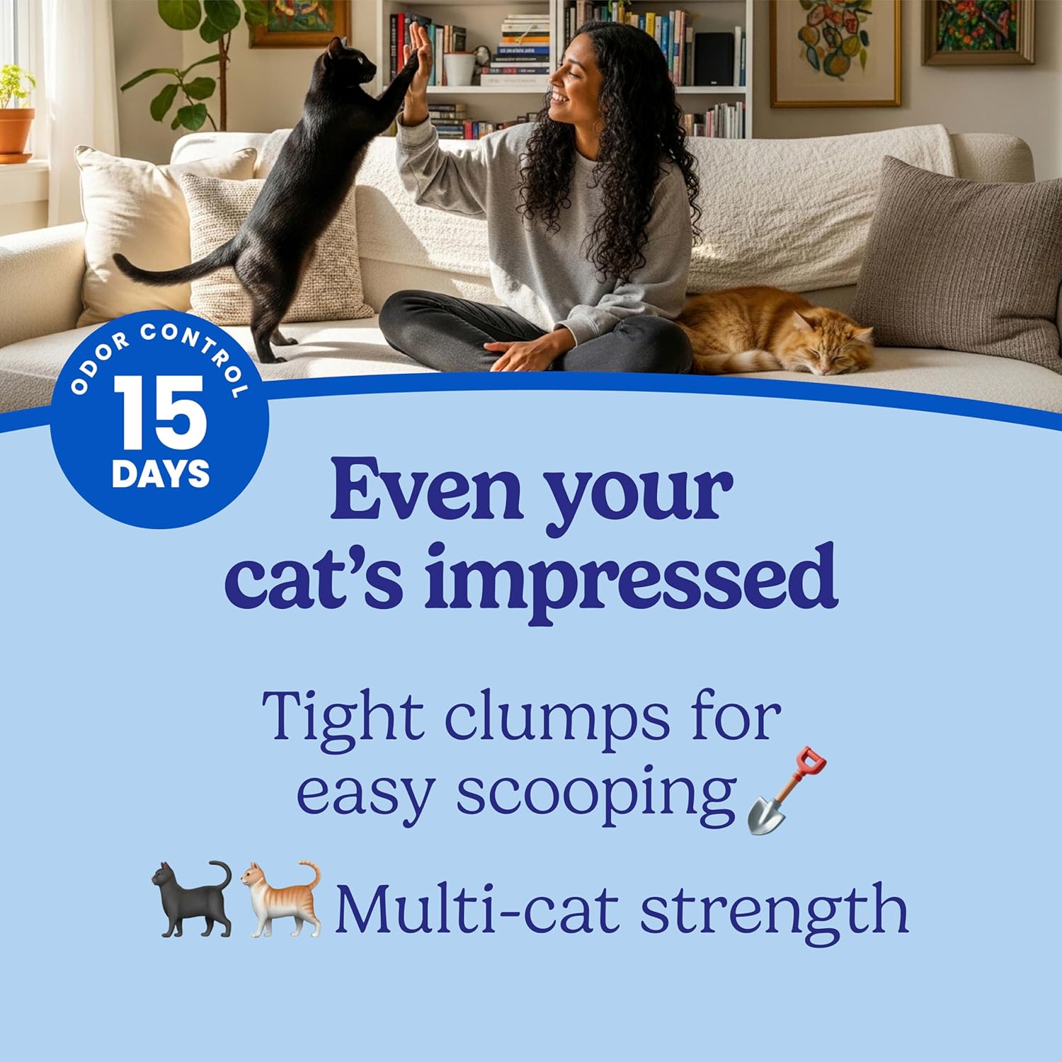Fresh Step Advanced Odor Shield Multi Cat Clumping Litter with Febreze Freshness, Low Dust, Odor Control with Ammonia Block Tech, Compatible in Automatic Litter Boxes, 37 lb. (2 x 18.5 lb.)