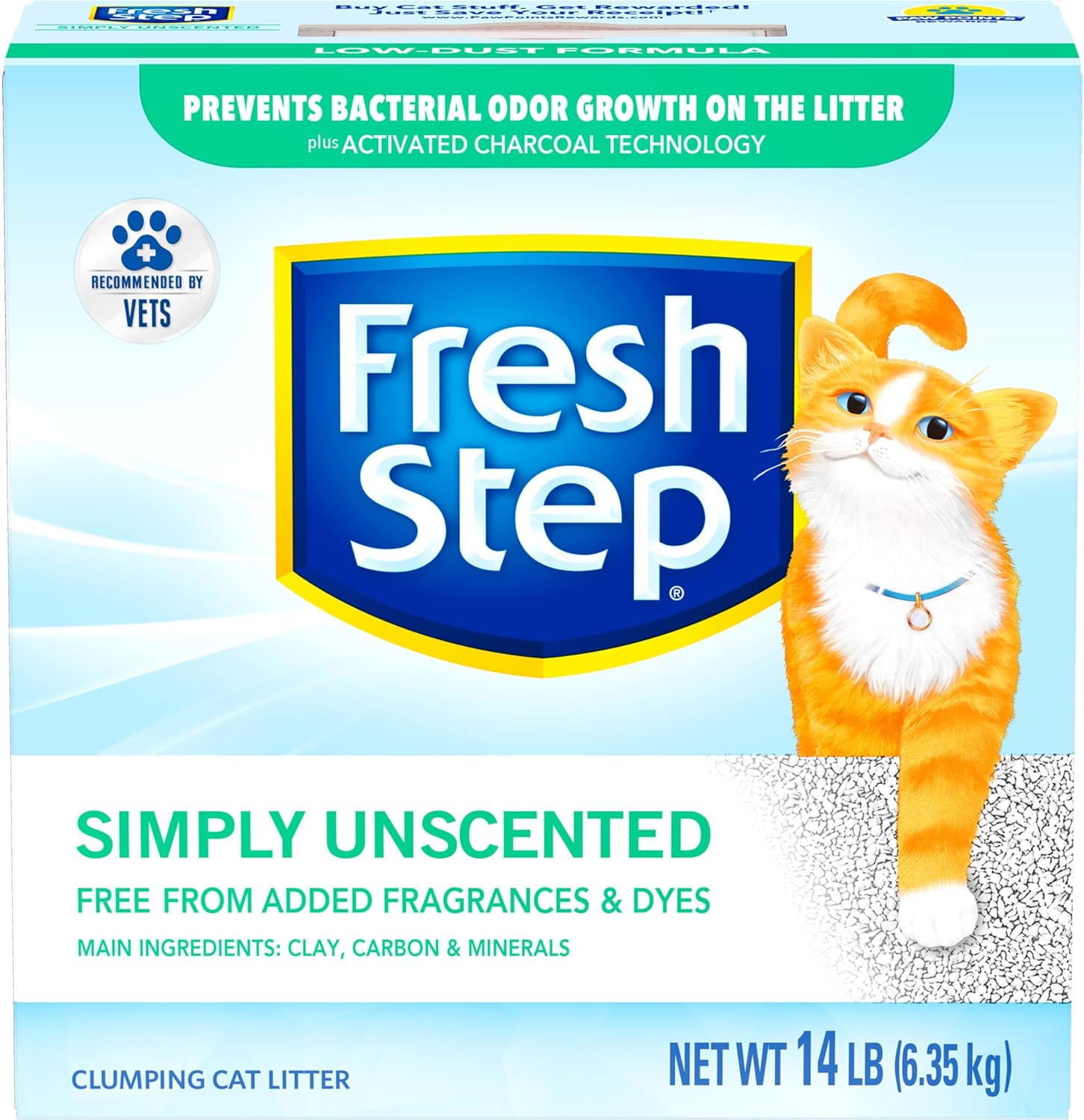 Fresh Step Advanced Odor Shield Multi Cat Clumping Litter with Febreze Freshness, Low Dust, Odor Control with Ammonia Block Tech, Compatible in Automatic Litter Boxes, 37 lb. (2 x 18.5 lb.)