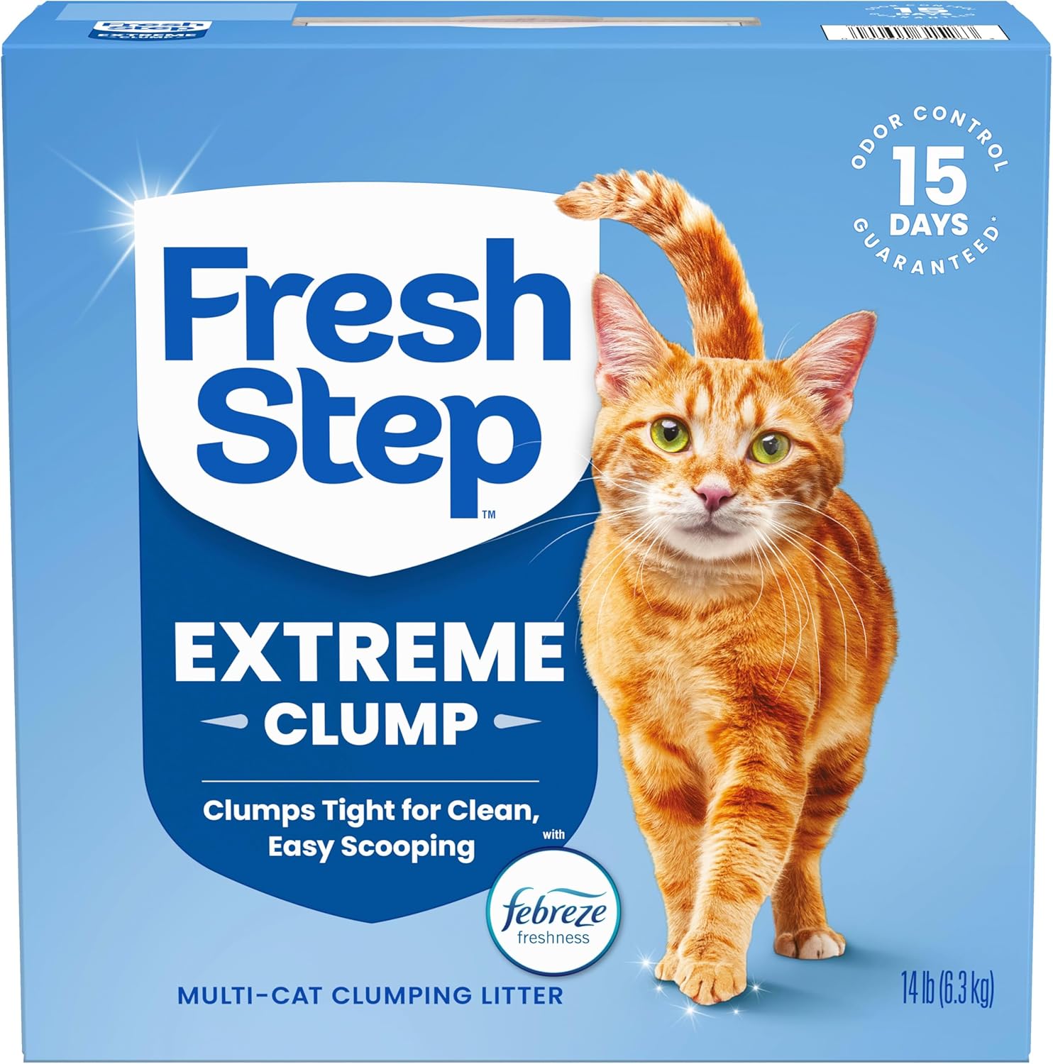 Fresh Step Advanced Odor Shield Multi Cat Clumping Litter with Febreze Freshness, Low Dust, Odor Control with Ammonia Block Tech, Compatible in Automatic Litter Boxes, 37 lb. (2 x 18.5 lb.)