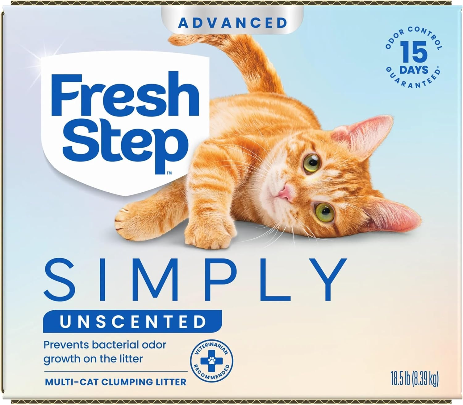 Fresh Step Advanced Odor Shield Multi Cat Clumping Litter with Febreze Freshness, Low Dust, Odor Control with Ammonia Block Tech, Compatible in Automatic Litter Boxes, 37 lb. (2 x 18.5 lb.)