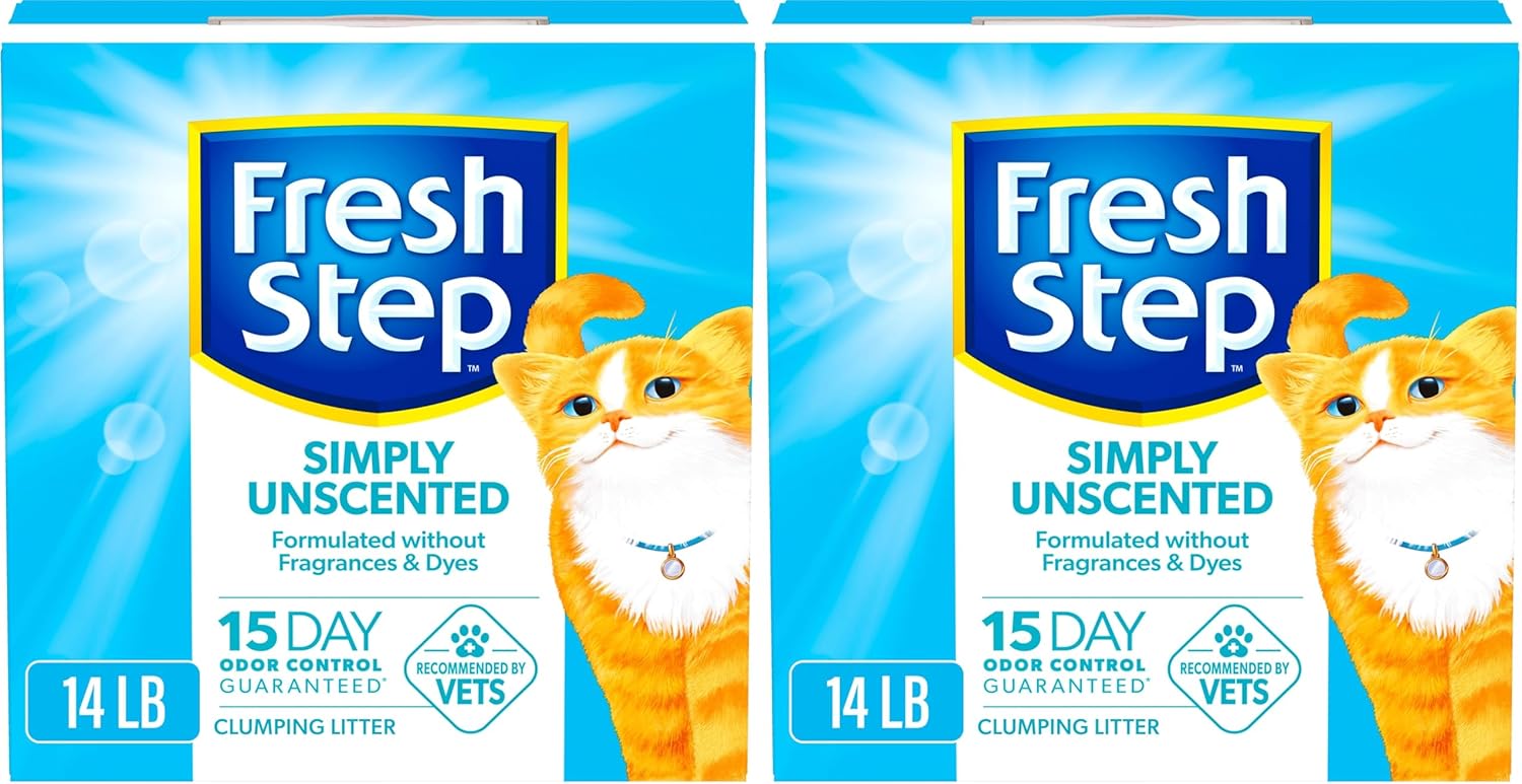 Fresh Step Advanced Odor Shield Multi Cat Clumping Litter with Febreze Freshness, Low Dust, Odor Control with Ammonia Block Tech, Compatible in Automatic Litter Boxes, 37 lb. (2 x 18.5 lb.)