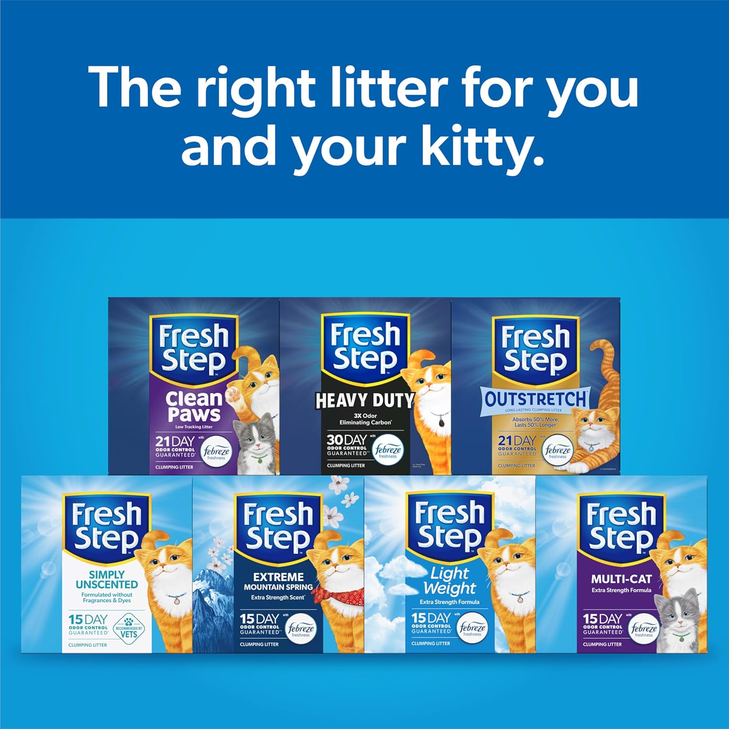 Fresh Step Advanced Odor Shield Multi Cat Clumping Litter with Febreze Freshness, Low Dust, Odor Control with Ammonia Block Tech, Compatible in Automatic Litter Boxes, 37 lb. (2 x 18.5 lb.)