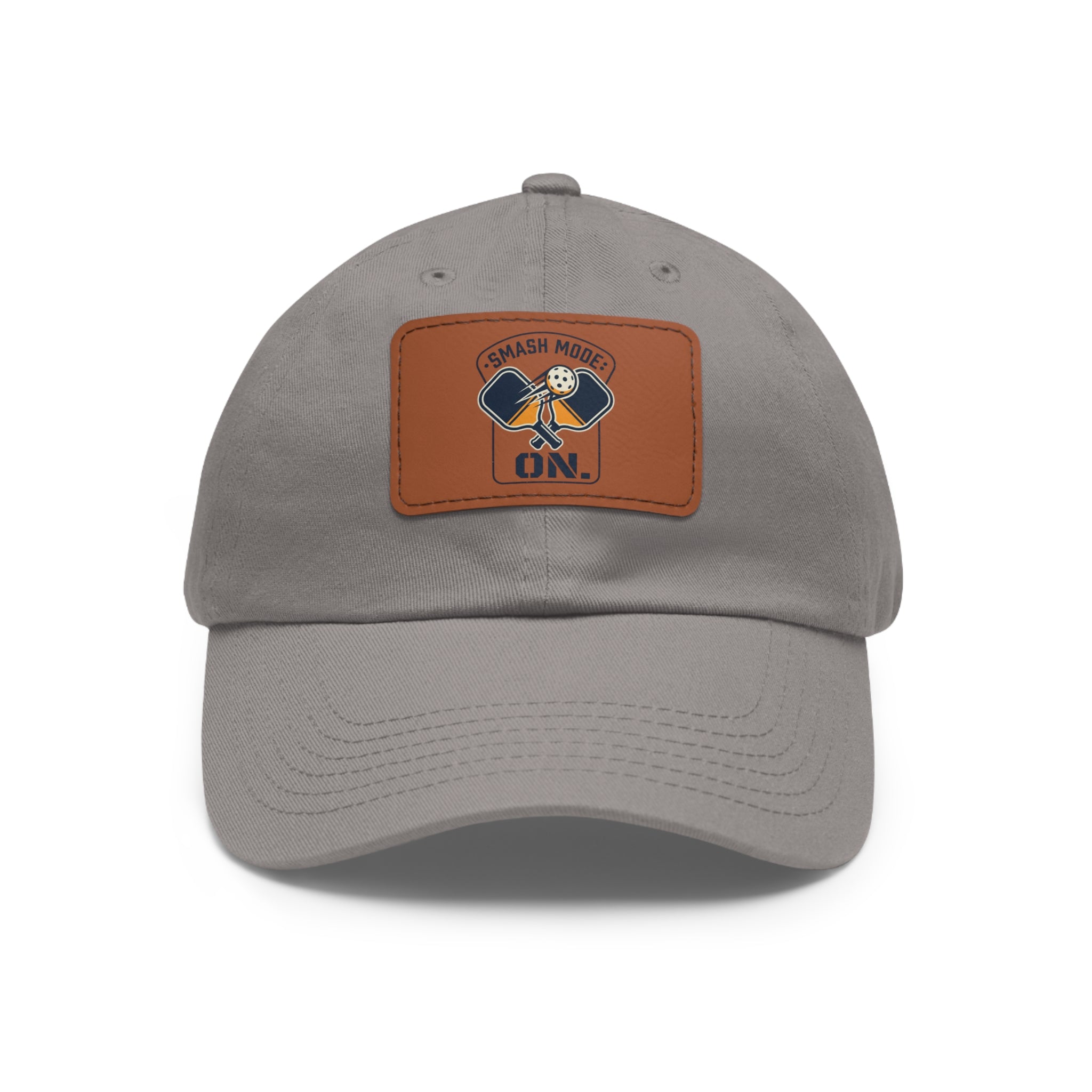Leather Patch Dad Hat — “Smash Mode On” Vintage Gamer Cap