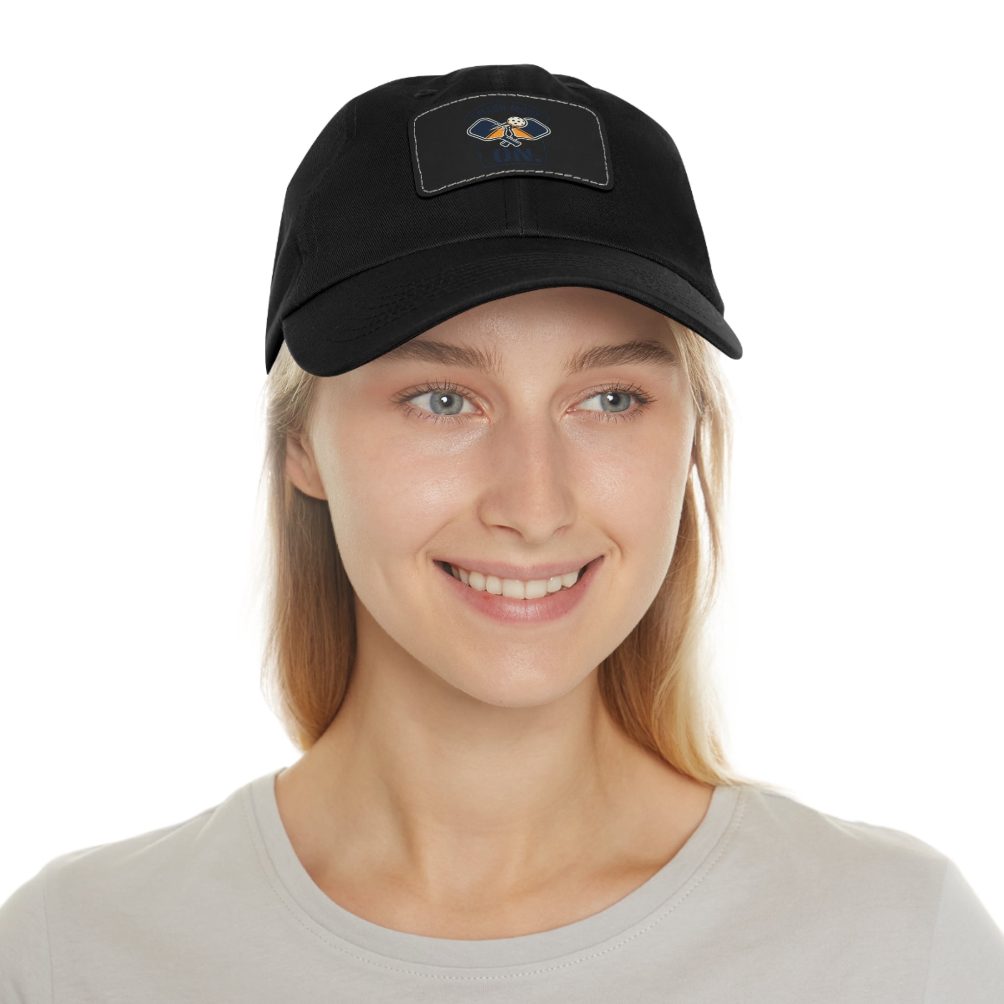 Leather Patch Dad Hat — “Smash Mode On” Vintage Gamer Cap
