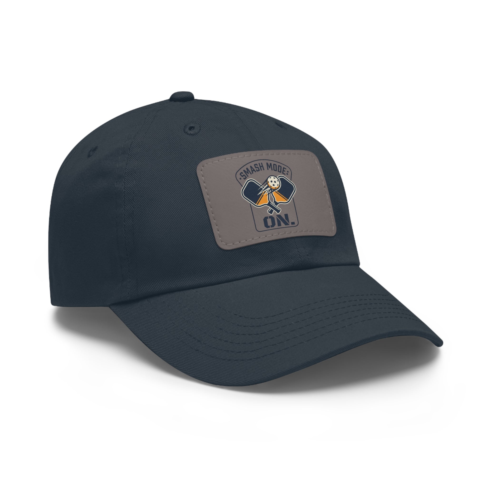 Leather Patch Dad Hat — “Smash Mode On” Vintage Gamer Cap