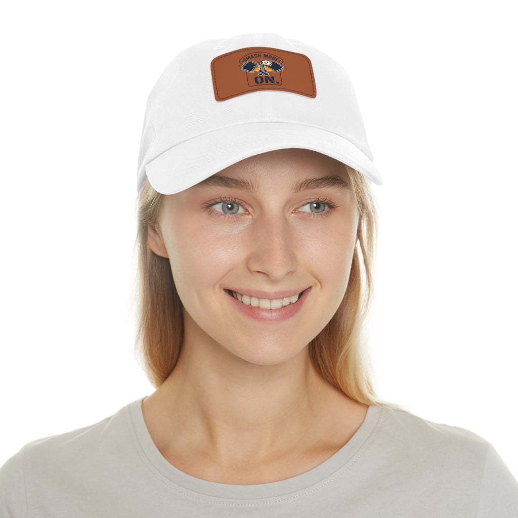 Leather Patch Dad Hat — “Smash Mode On” Vintage Gamer Cap