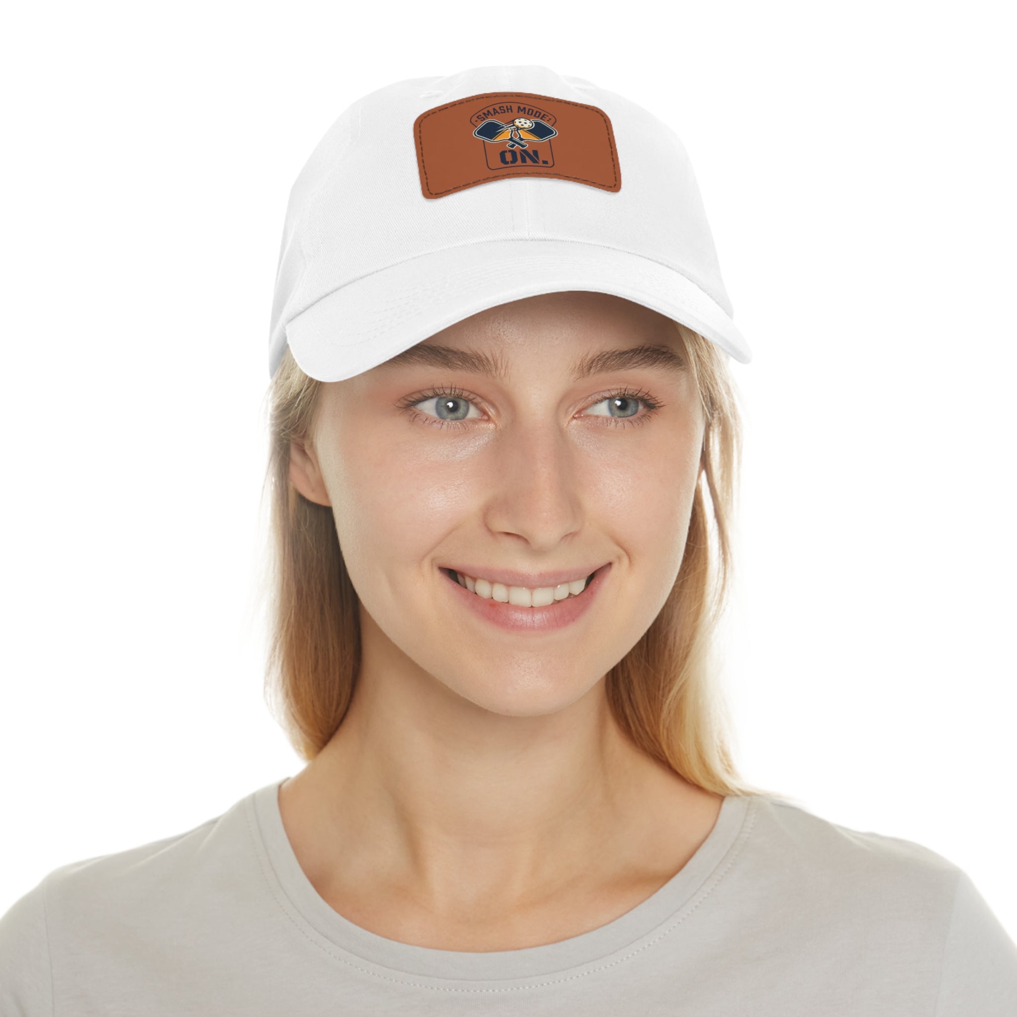 Leather Patch Dad Hat — “Smash Mode On” Vintage Gamer Cap