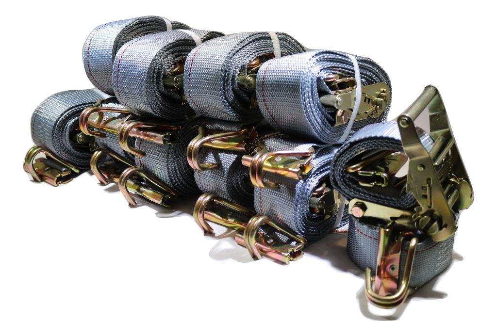2"x 16 Ft Ratchet Strap w/ Spg E & Wire Hk for E & F-Tracks | 10 PACK